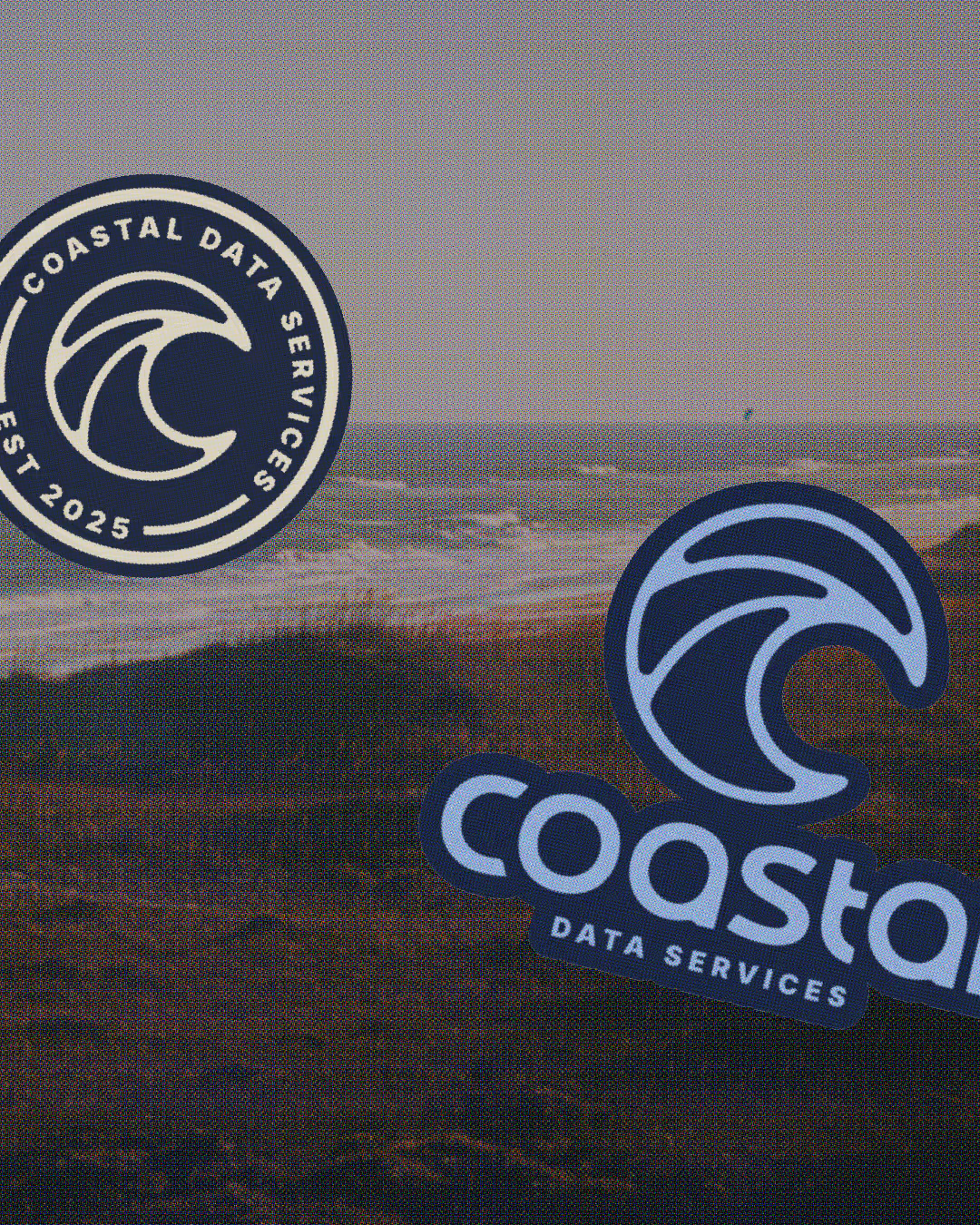 data services government brand logo design beach coastal coast ocean waves analytics