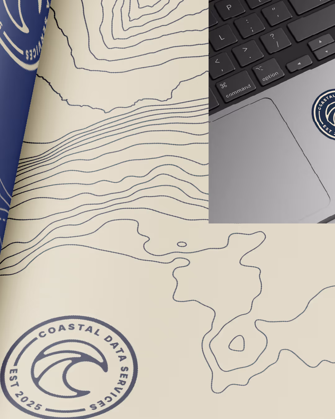 data services government brand logo design beach coastal coast ocean waves analytics